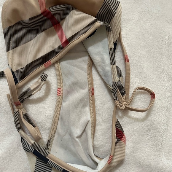 Burberry Plaid Bikini Set in Tan and Black - Picture 3 of 14